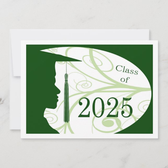 Cartão Silhouette 2025 de Homem Branco e Verde (Frente)