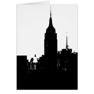 Cartão Silhouette Black White New York