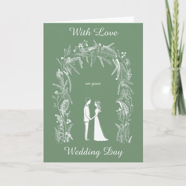 Cartão Silhouette Bride e Groom Personalizado Casamento (Frente)