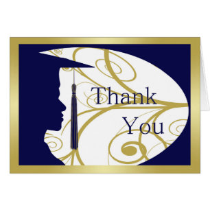 Cartão Silhouette de Homem Azul e Dourado