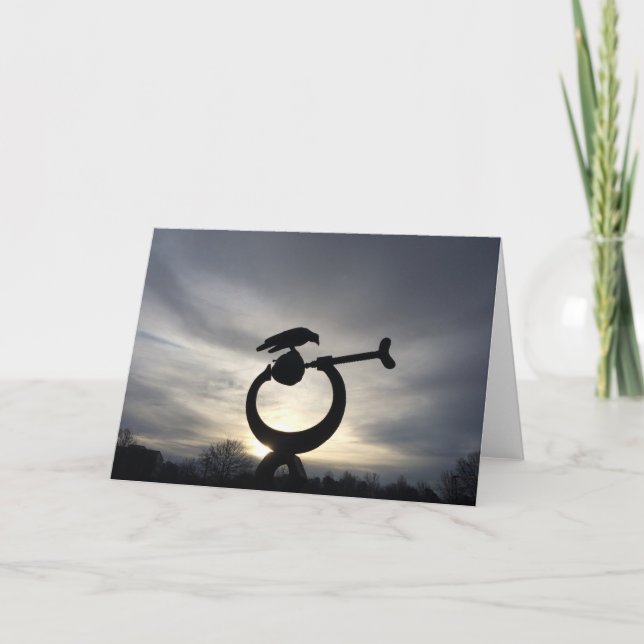 Cartão Silhouette de inverno. (Frente)