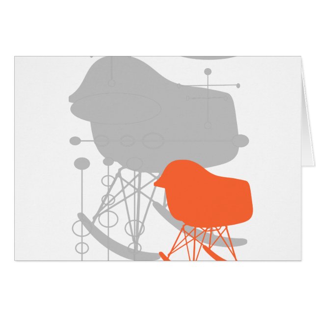 Cartão Silhouette de padrão da Cinza do século médio (Frente horizontal)