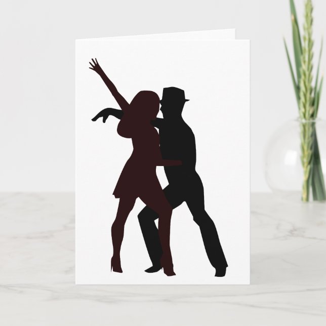 Cartão Silhouette de Salsa Dancers (Frente)