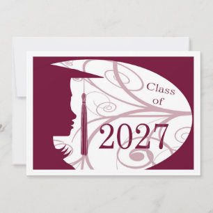 Cartão Silhueta Burgundy e Branco 2027
