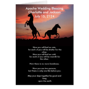 Cartão Silhueta da bênção do casamento de Apache
