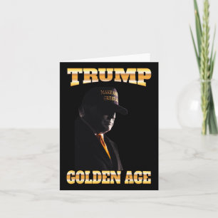 Cartão Silhueta da Era Dourada de Trump 45 47 Gravata Dou