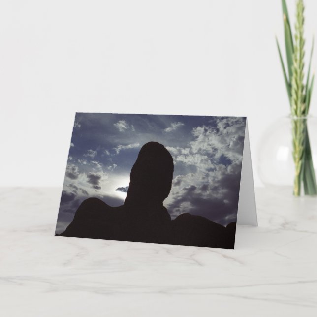 Cartão Silhueta da rocha do deserto: Foto do parque (Frente)