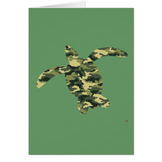 Cartão Silhueta da tartaruga de mar da camuflagem