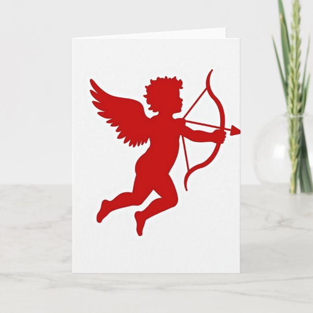 Cartão Silhueta de Cupido Minimalista (Frente)