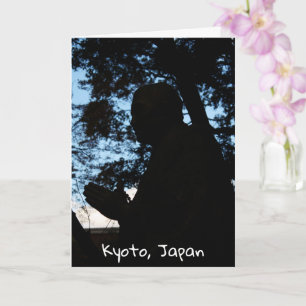Cartão Silhueta de estátua do templo Chion-in, Quioto, Ja