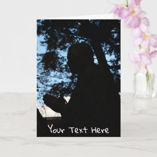 Cartão Silhueta de estátuas de cebola em templo, Quioto,