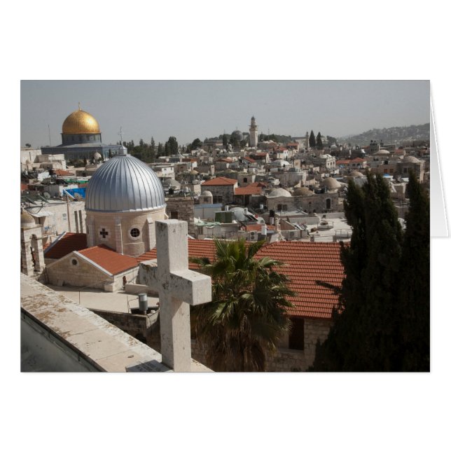 Cartão Silhueta de Jerusalém Antiga (Frente Horizontal)