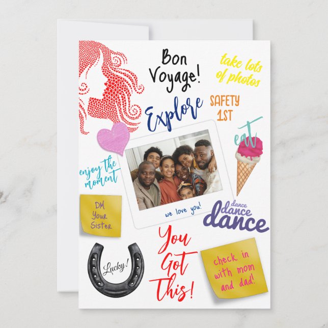 Cartão Silhueta de Mulher Personalizada em Corações | Bon (Verso)