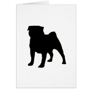 Cartão silhueta de pug