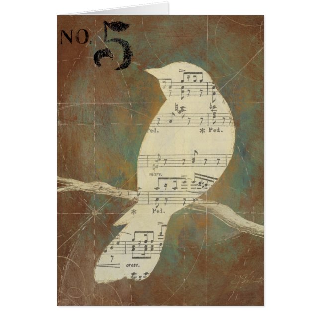 Cartão Silhueta de um pássaro (Frente)