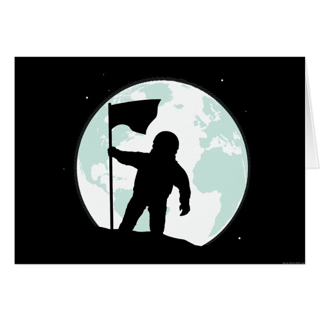 Cartão Silhueta do astronauta (Frente Horizontal)