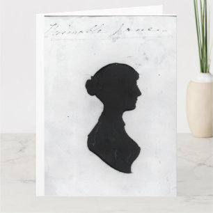 Cartão Silhueta e Retrato de Jane Austen
