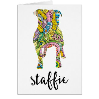 Cartão Silhueta floral do teste padrão de Staffordshire