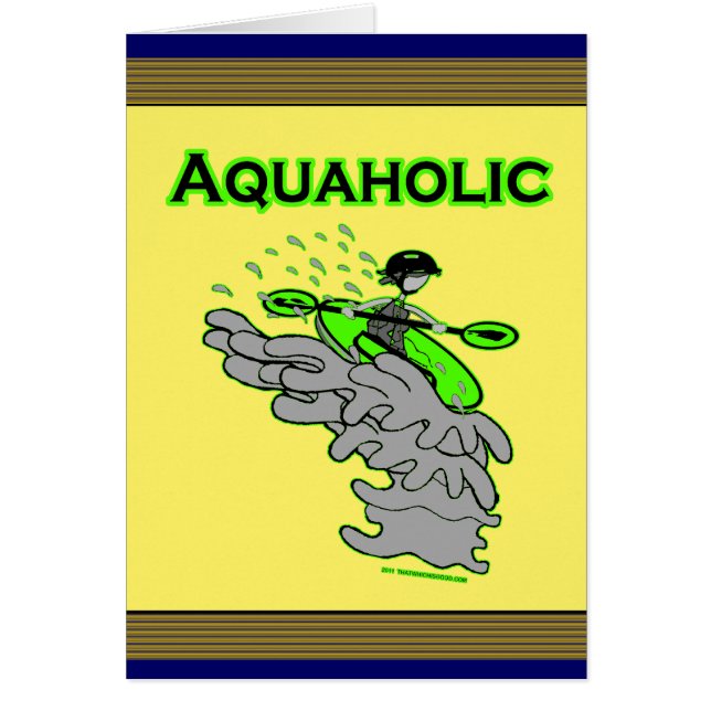 Cartão Silhueta Kayaking de Whitewater (Frente)