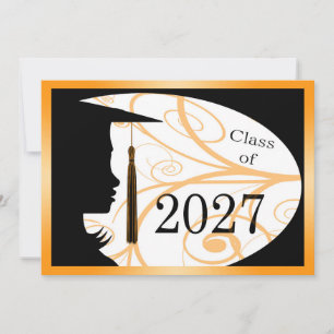 Cartão Silhueta Laranja e Preta 2027