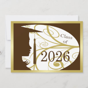 Cartão Silhueta Marrom e Dourado 2026