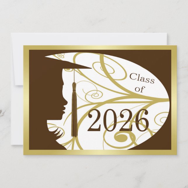Cartão Silhueta Marrom e Dourado 2026 (Frente)