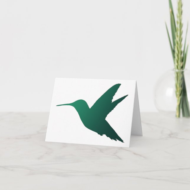 Cartão Silhueta Notecard do colibri (Frente)
