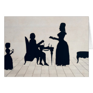 Cartão Silhuetas do Monsieur e da senhora Roland