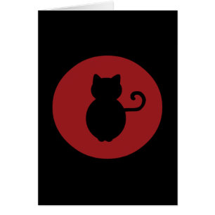 Cartão Silhuette de sinal de gato