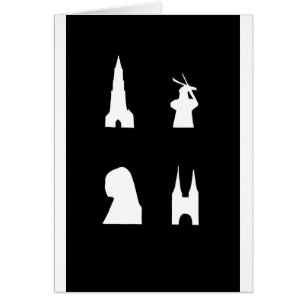 Cartão Silhuette delft em preto