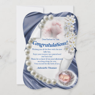 Cartão Silky Ivory Pearl Baby Congrats