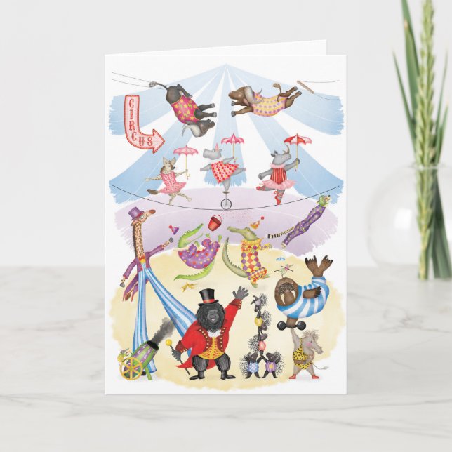 Cartão Silly animal circus blank card (Frente)