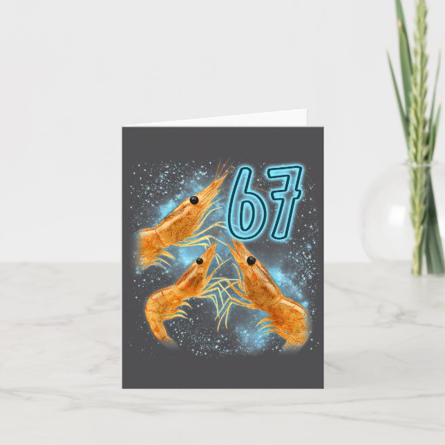 Cartão Silly Seven Six Sarcastic Lover Shrimp 67 Seafood (Frente)