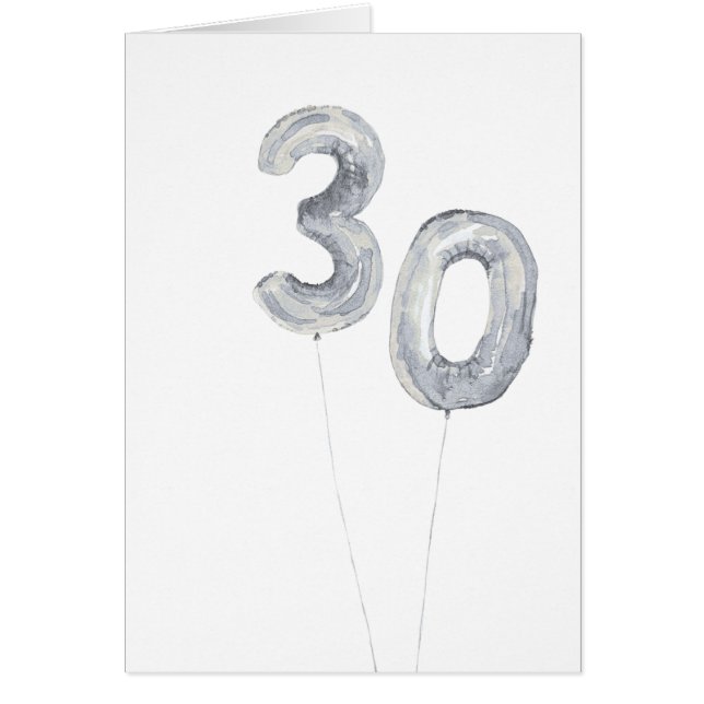 Cartão silver 30th birthday balloons (Frente)