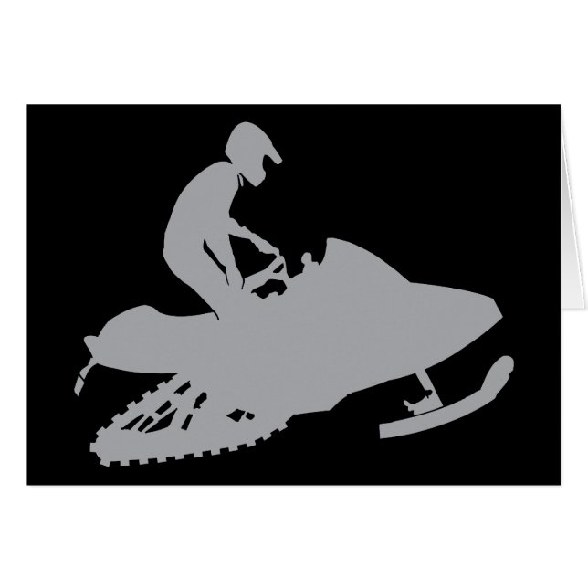 Cartão Silver Cinza Snowmobiler (Frente Horizontal)