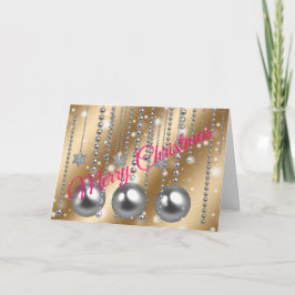 Cartão Silver Dourado Feliz Natal