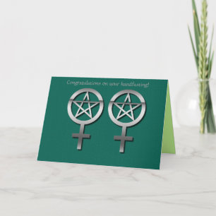 Cartão Silver Lesbian Wiccan Handfasting Card