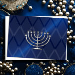 Cartão Silver Menorah Hanukkah<br><div class="desc">Itens temáticos de feriado projetados por Umua. Impresso e enviado pela Zazzle ou suas afiliadas.</div>