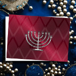 Cartão Silver Menorah Hanukkah<br><div class="desc">Itens temáticos de feriado projetados por Umua. Impresso e enviado pela Zazzle ou suas afiliadas.</div>