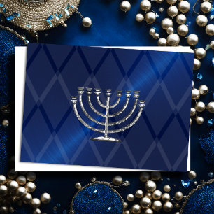 Cartão Silver Menorah Hanukkah