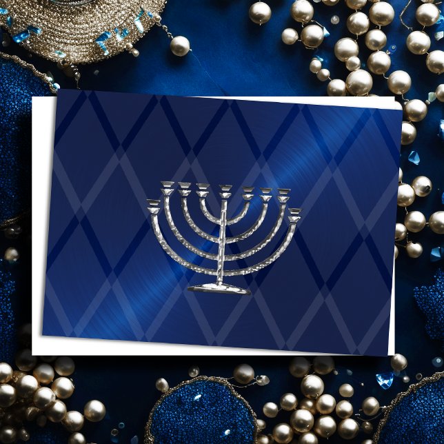 Cartão Silver Menorah Hanukkah (Criador carregado)
