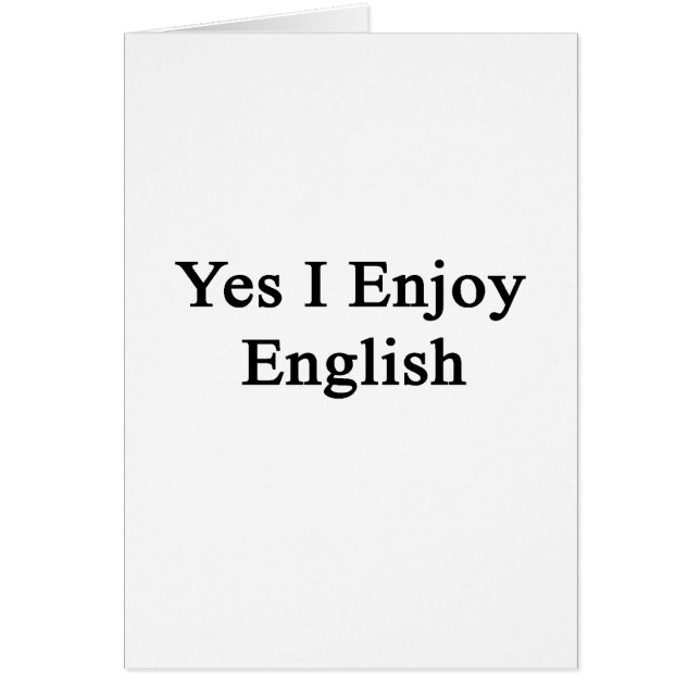 Cartão Sim eu aprecio o inglês (Frente)