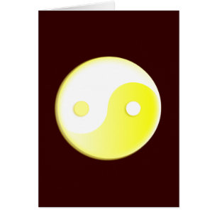 Cartão Símbolo Amarelo brilhante Yin/Yang