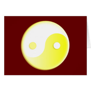 Cartão Símbolo Amarelo brilhante Yin/Yang