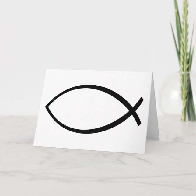 Cartão Símbolo Christian Fish (Ichthys) (Frente)