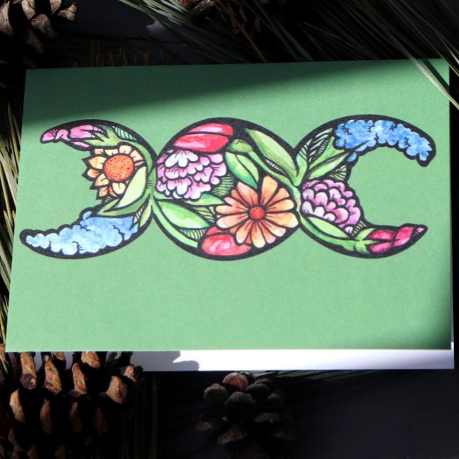 Cartão Símbolo da Lua Tripla Bloom (Criador carregado)