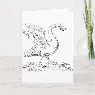 Cartão Símbolo de Cisne de Amor e Fidelidade Arte Refinad