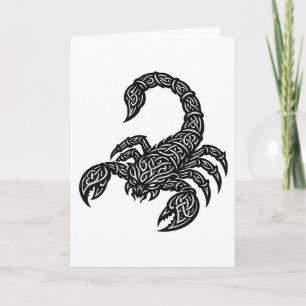 Cartão Símbolo de Escorpião — Tatuagem Zodiacal Mítica