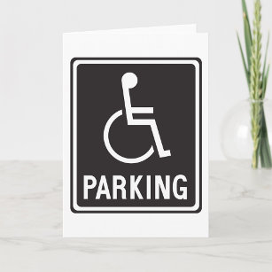 Cartão Símbolo de estacionamento em cadeira de rodas