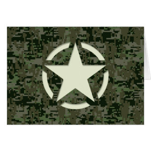 Cartão Símbolo de imagem estêncil estelar Camuflagem di